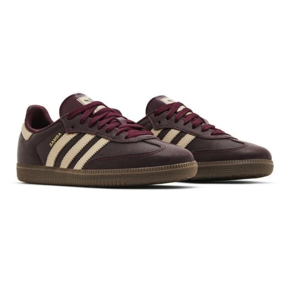 NWT Adidas Samba OG, Womens, Maroon Crystal Sand - Picture 8 of 16